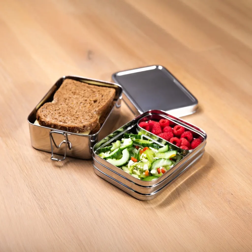 3-in-1 grote rvs lunchbox broodtrommel
